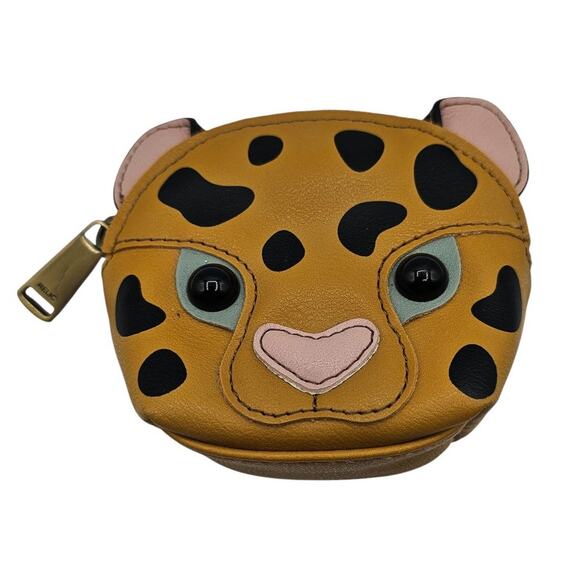 Relic by Fossil leopard change bag Keychain Leather Zip Up - Picture 1 of 5